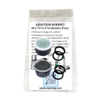 Kit 2 robinets : 1 aérateur 8 l/mn + 1 aérateur 5 l/mn auto régulés + 4 joints + notice