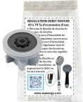 Kit douche : 1 régulateur de débit pour pommeau de douche 6 l/mn + 1 notice