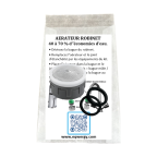 Kit 1 robinet : 1 aérateur auto régulé 6 l/mn + 2 joints + notice