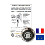 Kit douche : 1 régulateur en laiton pour robinet de douche débit 8 l/mn + notice